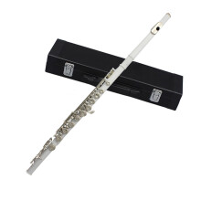 Professional C Key Flute for Beginners 16 Open Hole Design with Case Bright Resonant Sound Durable Pads