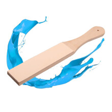 DualSided Leather Honing Strop with Beech Wood Handle for Knife Sharpening and Precision Edge Finishing