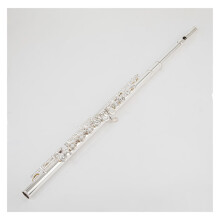 Professional C Key Silver Plated Flute 16 Hole Cupronickel with Case, Bright Tone and Smooth Projection