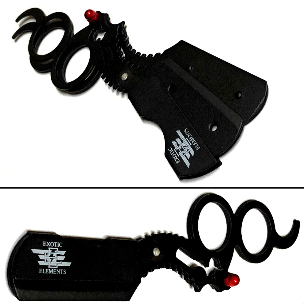 Black Straight Edge Shaving Razor with Blades, Easy TwoFinger Grip for Precise Shaving