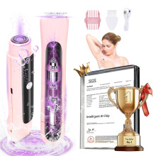Bikini Trimmer for Women DualHead Ceramic Blades USBC Rechargeable IPX7 Waterproof Pink