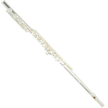 Silver Plated Open Hole C Flute 17Key White Copper Professional Student Instrument with Case
