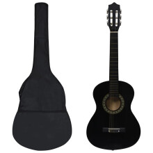 1/2 Size Classical Guitar for Kids Beginner Set with Bag and Accessories, Black 34 Inch