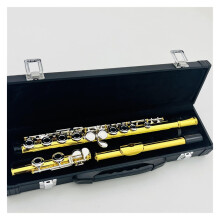 Silver Plated Cupronickel Flute 16 Key Closed Hole Student Flute with Case for Beginners