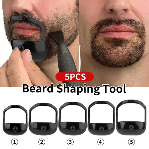 Beard Shaping Tool Set for Men, Transparent Guide, Precise Lineups, Goatee and Beard Template 2