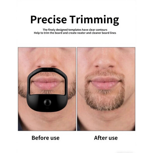 Beard Shaping Tool Set for Men, Transparent Guide, Precise Lineups, Goatee and Beard Template 1