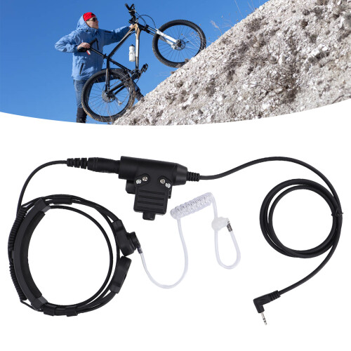 U94 PTT Headset System Adapter for 2.5mm Walkie Talkies, Black