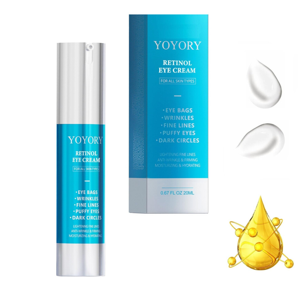 Cream/Dark Retinol Under Eye For Circles, Puffiness And Wrinkles, 24H Hydration 0.43Oz