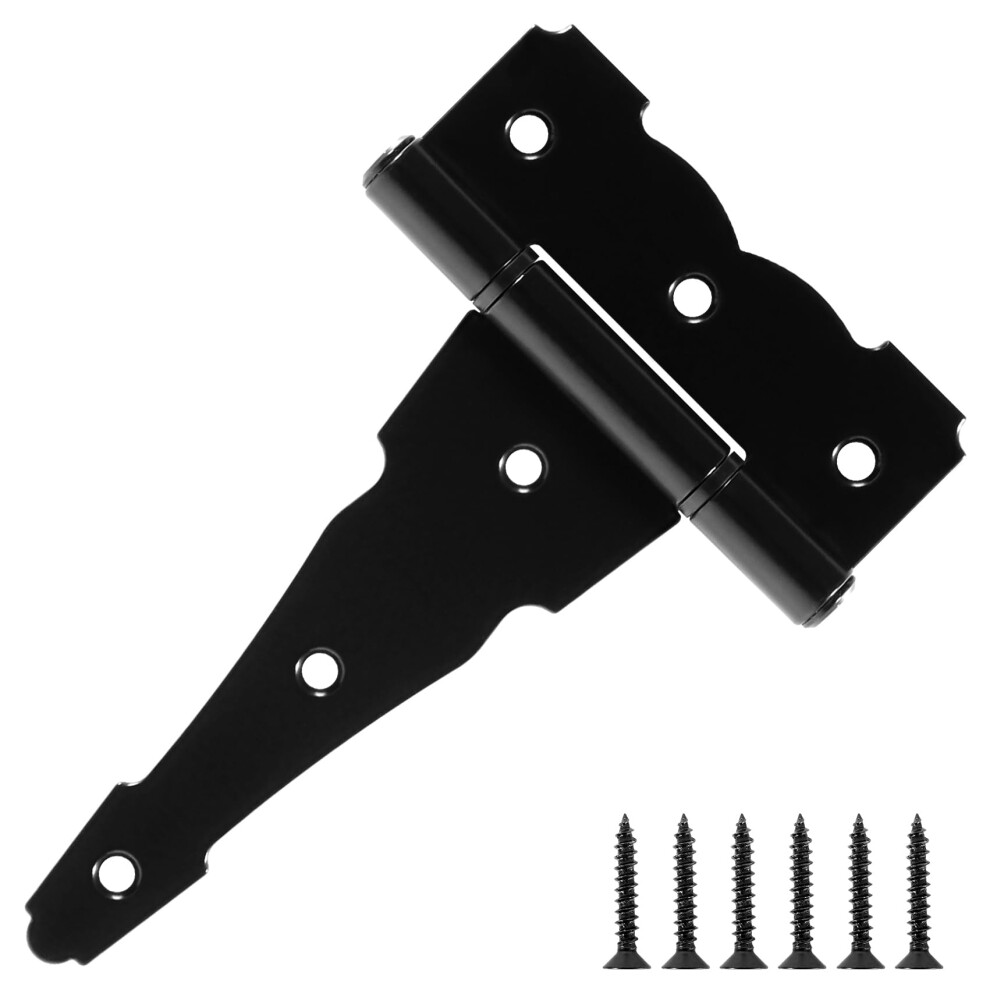 Heavy Duty T Strap Door Hinges 6 Inch Matte Black 6 Pack Rust Resistant Gate Hardware 9070919879074
