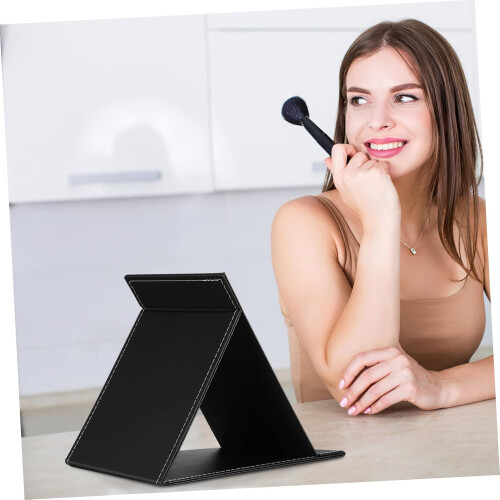 Makeup Mirror Frameless Vanity Mirror with Adjustable Viewing Angles and Stable Stand for Desk 1