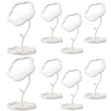8 Pcs Flower Makeup Mirror with 360 Rotation and Stand for Spa Sleepover Birthday Party Favor White