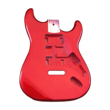 Okoume Wood Electric Guitar Body for DIY Custom Build, Crimson Gloss Replacement (Color 02)