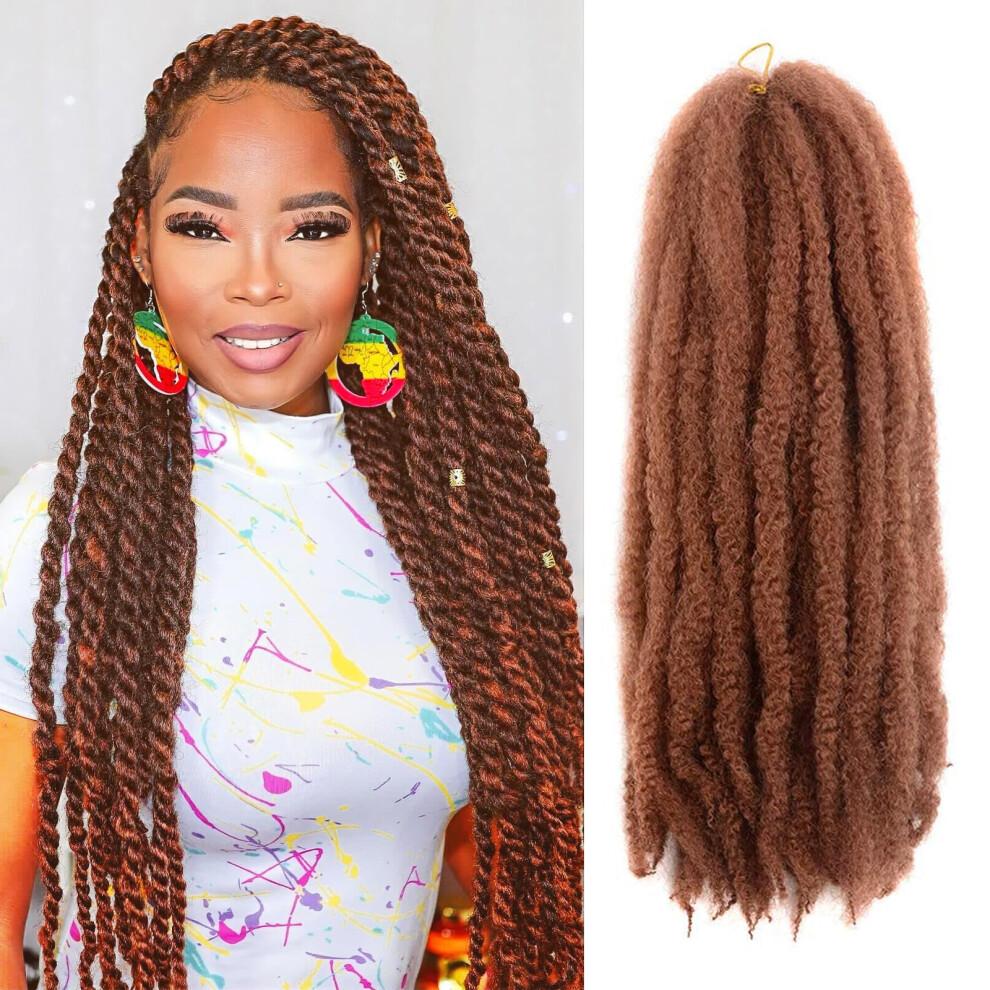 Twist Crochet Hair 24 Inch 6 Packs Afro Kinky Curly Braiding Extensions for Faux Locs