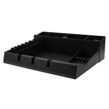 Barber Station Organizer with MultiCompartment Clipper Guard Holder and Hair Tool Storage Box
