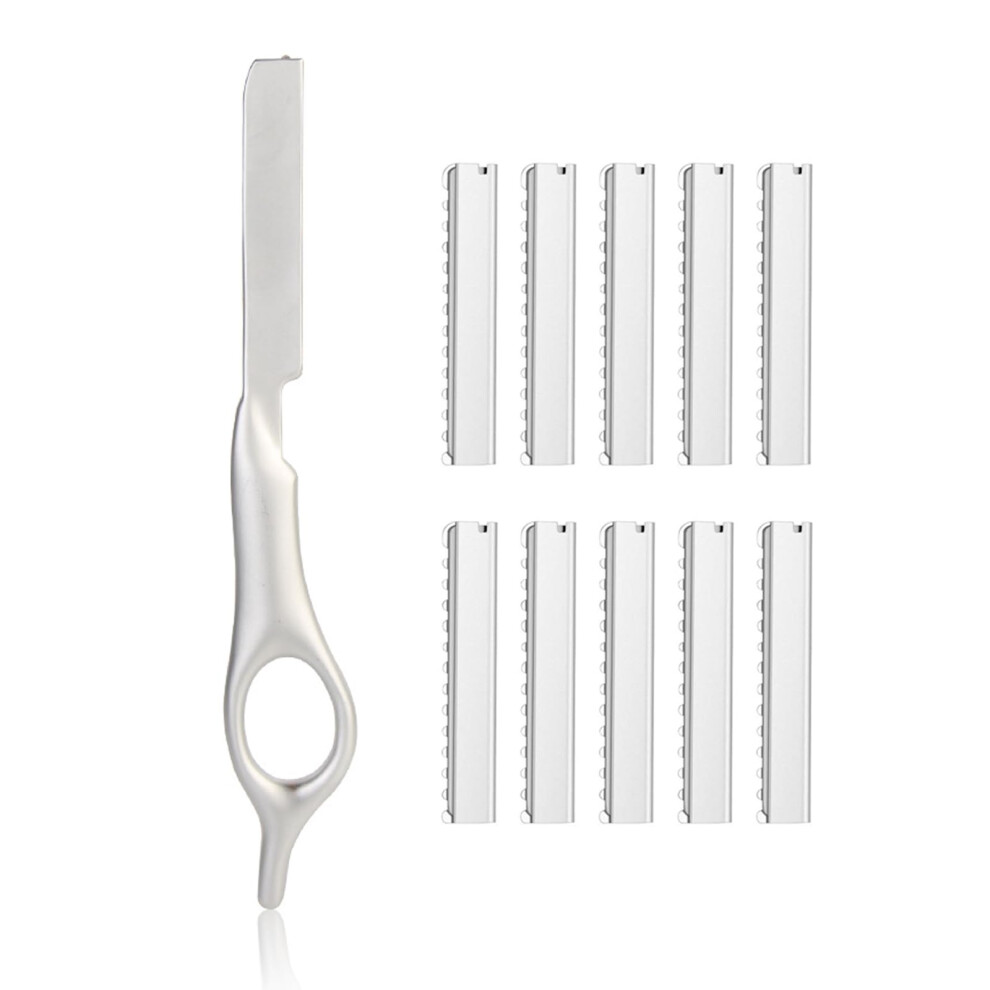 Unisex Professional Hair Thinning Razor With 10 Replacement Blades For Precision Styling And Salon Use