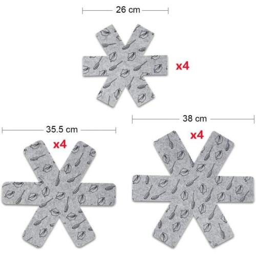Pan Divider, Pan Protector, Interlayer Pads, for Trays, Dishes, Woks, Prevent Scratches, Kitchen, 12pcs 1