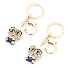Duokon Rabbit Pendant 2pcs Cute Rabbit Keychain Pendants Rhinestone Ornaments Shoes Jewelry Blue