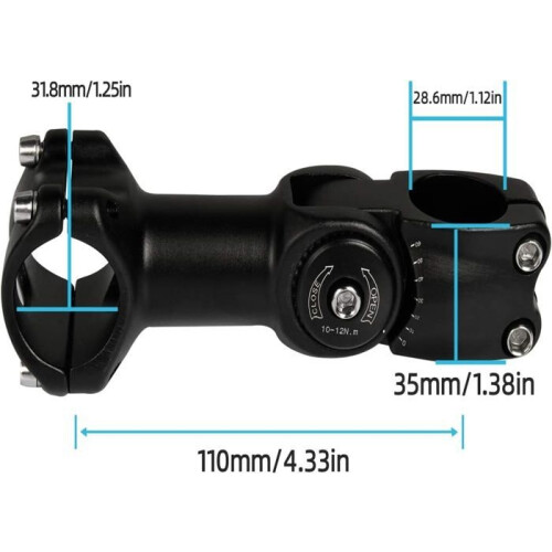 Adjustable MTB Stem for Handlebar Riser 60 Adjustable Bike Stem MTB Bike Fork Stem 1-1/8" 1