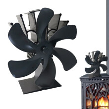 Large 6-blade wood stove, ultra-quiet eco-friendly fan, for efficient heat distribution