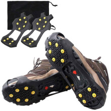 Ice and Snow Traction Cleats Anti-Slip Shoe Spikes Rubber Crampons for Men and Women (L)