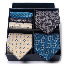 Set van 3 herenstropdassen en pochetten Klassieke elegante jacquardgeweven geschenkdoos voor feest en bruiloft - Stijl 57