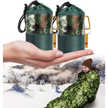 2 kpl uudelleenkäytettävä selviytymispeitto selviytymismakuupussi ulkoretkeilyyn ja vedenpitävä selviytymispussi PZCC