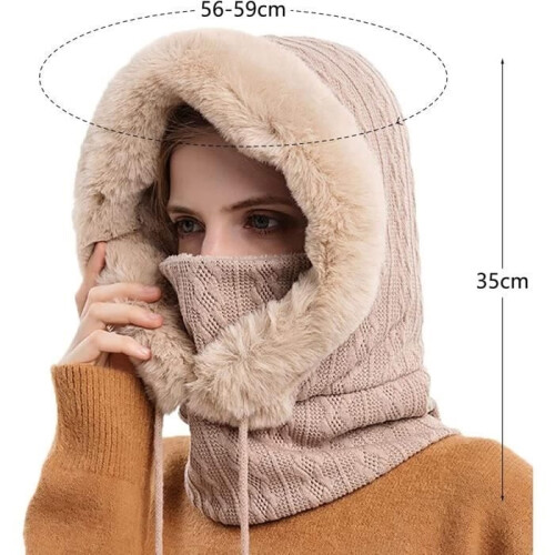 Cappello e scaldacollo - Donna - Inverno - Foderato in pile - Pelliccia sintetica - Elasticizzato 1