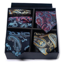 Set van 3 herenstropdassen en pochetten Klassieke elegante jacquard geweven geschenkdoos voor feest en bruiloft - Stijl 64