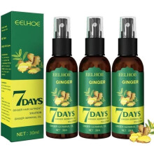 3 STKS Haargroei Spray, 7 Dagen Gember Germinal Serum Essentie Olie, 7 Dagen Haargroei Serum Anti Haaruitval Essentie Olie, Kruiden Essentie