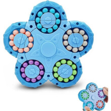 Magic Bean Rotating Cube - Sensory Decompression Toy - Blue - Children's - Unisex