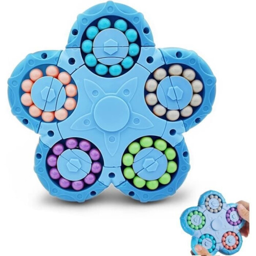 Magic Bean Rotating Cube - Sensory Decompression Toy - Blue - Children's - Unisex