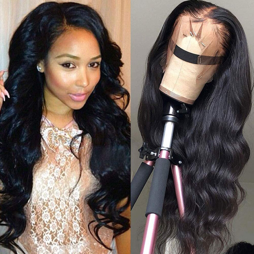 Unisex Brazilian Virgin Human Hair Wig Body Wave Lace Front Preplucked Natural Hairline 150% Density