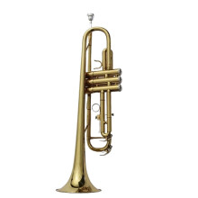 Professional B Flat Student Trumpet Gold Plated for Beginners with Fast Valve Response and Bright Sound