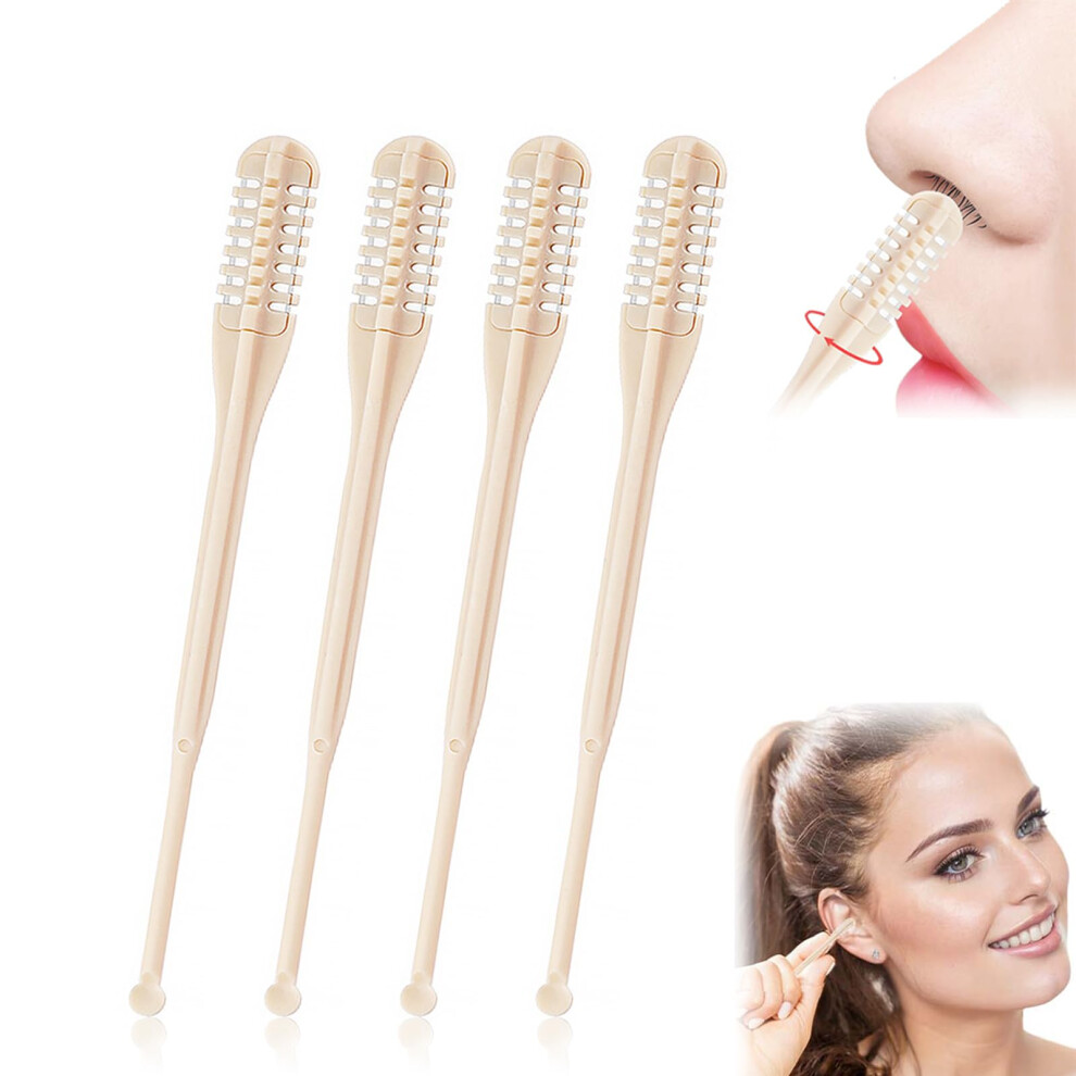 2 in 1 Nose Hair Trimmer and Ear Picker, DoubleSided Stainless Steel Cutter with 360 Rotating Blade and Soft Grip for Men and Women (4)