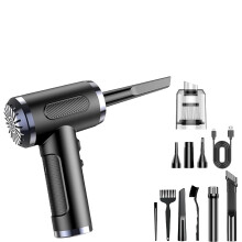 Cordless Air Duster and Mini Vacuum Cleaner 3in1, LED, 3Speed, Rechargeable for Car Home