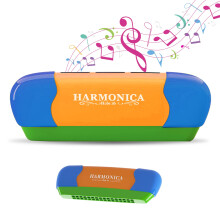 Harmonica for Kids 16 Hole Key of C Beginner Ready Clear Sweet Sound Educational Musical Instrument Orange