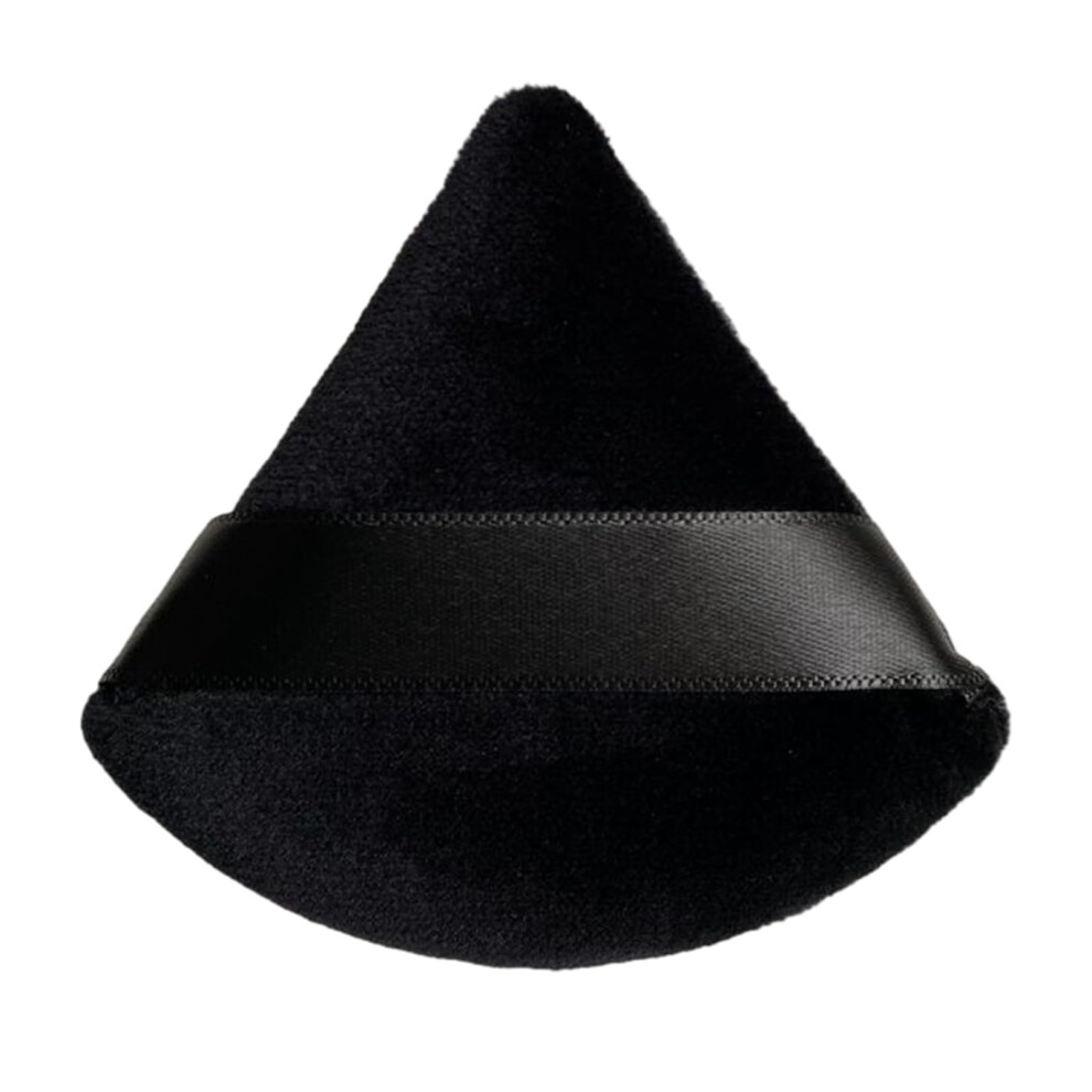 Triangle Powder Puff Makeup Sponge for Face and Body, Washable Reusable Soft Cosmetic Tool, Black