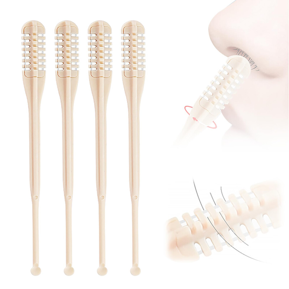 2in1 Manual Nose Hair Trimmer and Ear Hair Remover with 360 Rotation DualSided Blade 4pcs