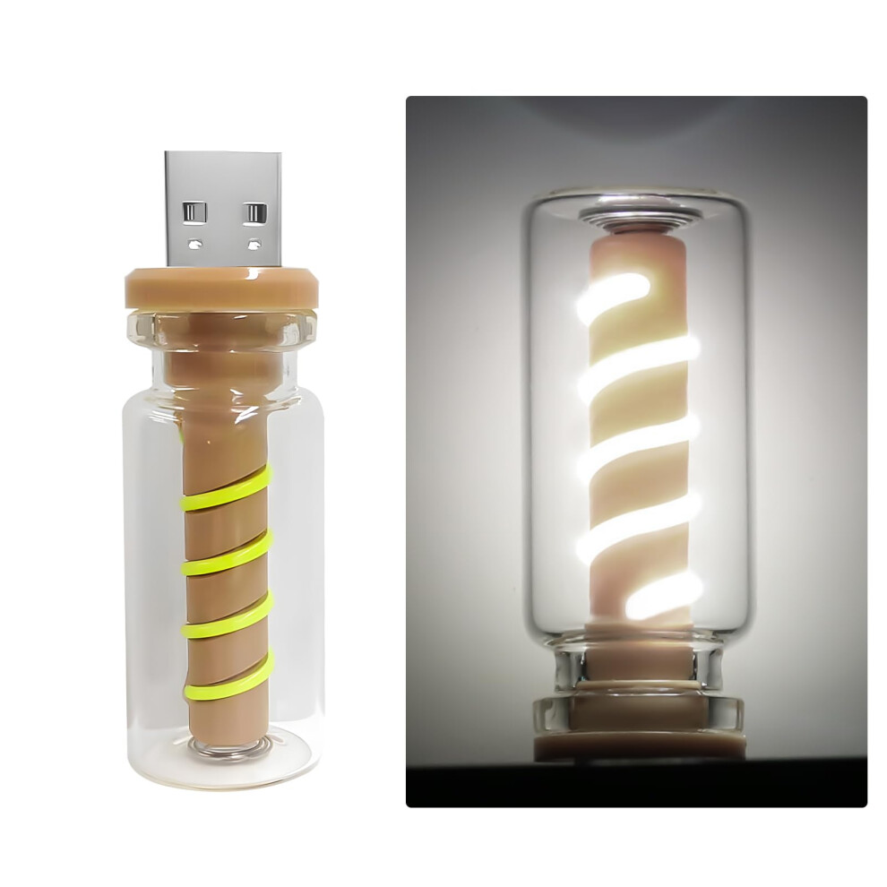 Usb Ambient For Car With Touch Dimmable Control, Retro Glass Bottle Led, Light/White 9070919881213
