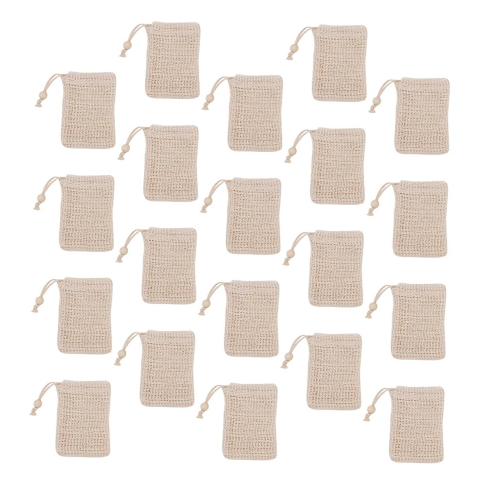 20pcs Exfoliating Mesh Soap Saver Bags with Drawstring for Quick Foam and Extended Soap Lifespan