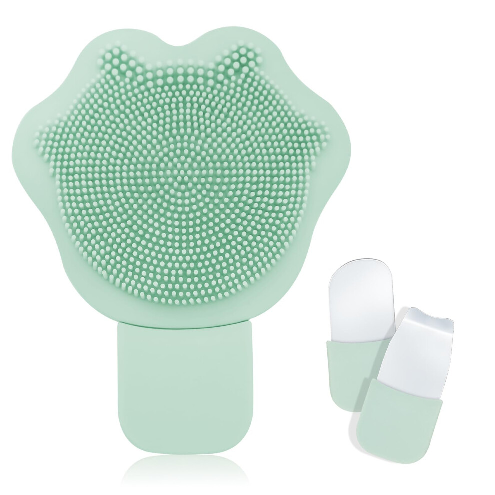 Blackhead Remover Silicone Face Scrubber 2 in 1 Deep Pore Cleansing Brush with Ergonomic Grip
