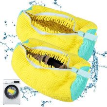 2 Pack Reusable Shoe Laundry Bags, Shoes Laundry Bag with Zipper, 39 * 19cm Cleaning Bag
