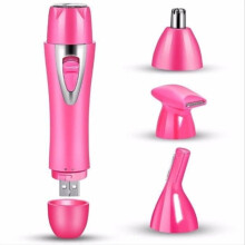 Electric Epilator, 4 in 1 Portable USB Rechargeable Hair Remover for Women, Mini Shaver for Face, Eyebrows - Type Pink