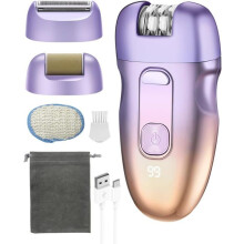 3 in 1 Electric Epilator for Women, USB C Epilators and Accessories with 2 Adjustable Speeds, LED Display, Waterproof Electric Shaver