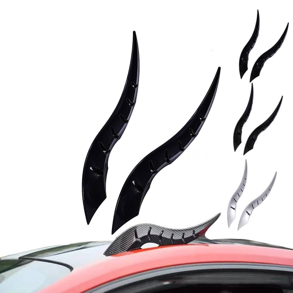 Car Roof Decoration Dragon Horns, Nodrill Weatherproof Fantasy Auto Accessory, 2Pcs Black 9113335670181
