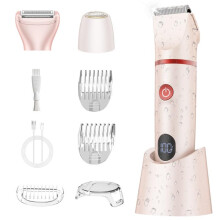 Women's Electric Shaver 3in1 Waterproof Bikini Trimmer for Women, Rechargeable Grooming Kit