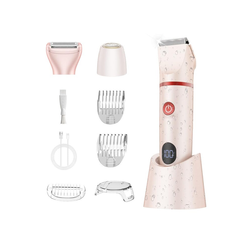 Women's Electric Shaver 3in1 Waterproof Bikini Trimmer for Women, Rechargeable Grooming Kit