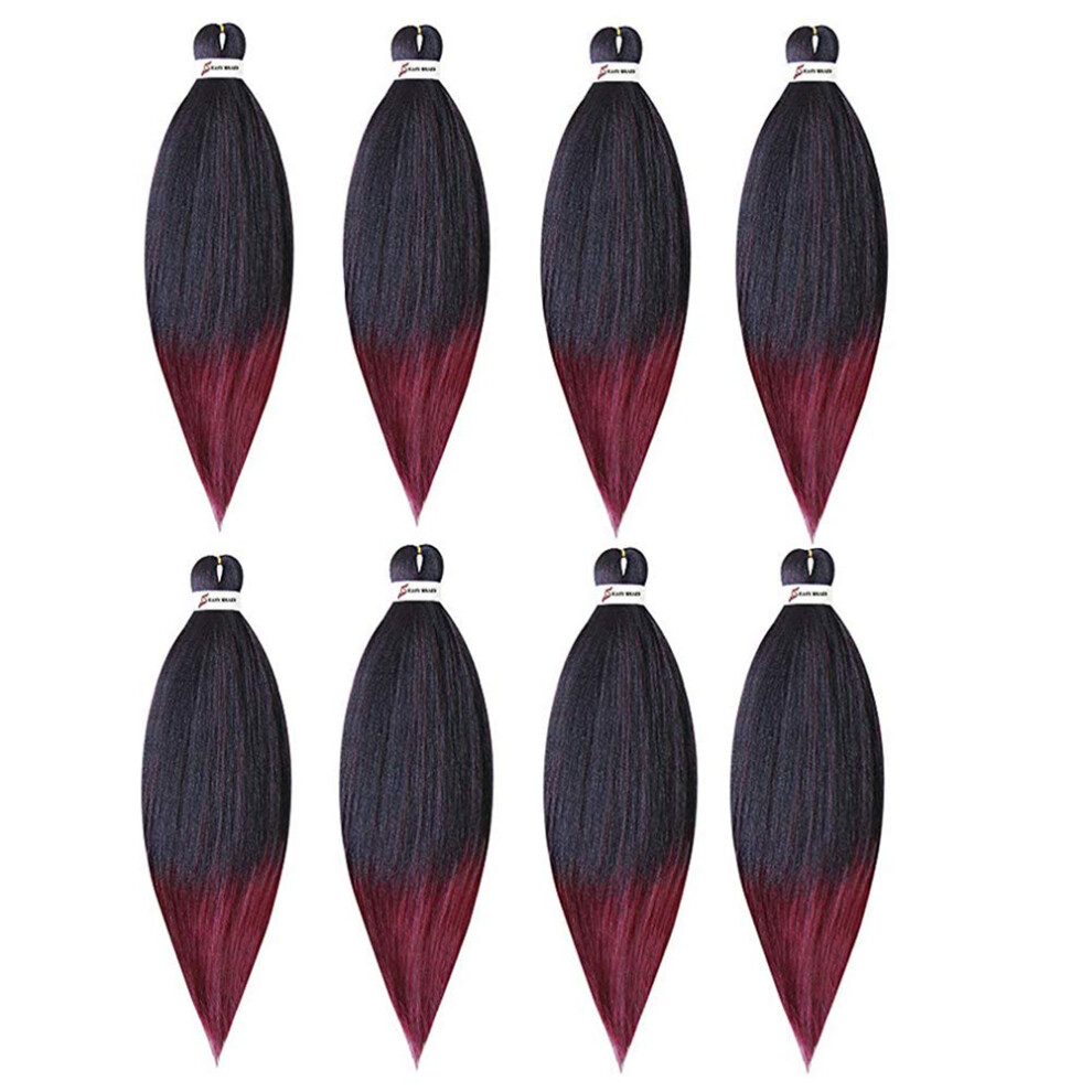 Unisex 26 Inch Prestretched Synthetic Braiding Hair Extensions Yaki Texture For Box Braids Women