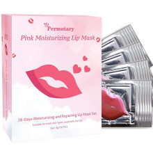 28 PCS Collagen Lip Mask for Deep Hydration, Plumping and Repairing Dry Chapped Lips Pink
