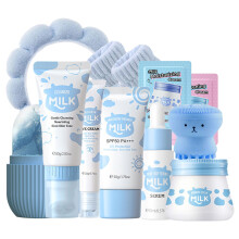 Milk Skincare Set for Women and Girls 1012 with Sunscreen Serum Toner Eye Cream Ice Roller